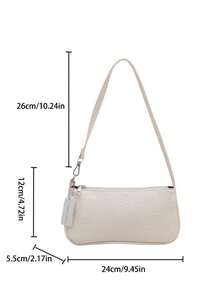 Nueva bolsa de hombro versátil y de moda con textura, bolso de mano para mujer - Blanco - Ver 5