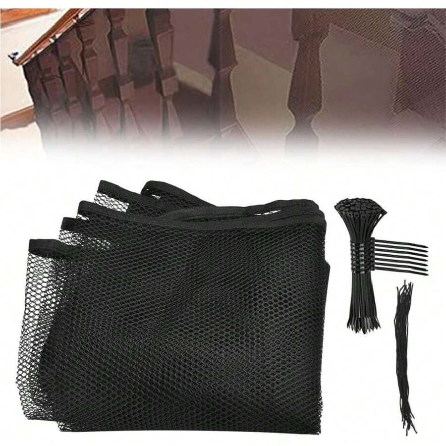 Malla de  para Niños, Red de Protección para Escaleras, Barandales, Malla para Perros, Balcones y Patios, 3 m x 77 cm, Fácil Instalación, Uso Interior y Exterior (Negro, 3 m x 77 cm),39835487 - Marrón Chocolate - Ver 1