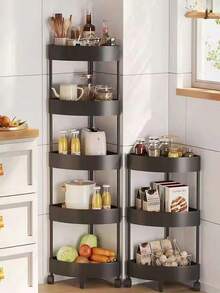 1个3/4/5层转角浴室置物架，大容量储物架，适用于浴室、阳台、厨房、客厅、玄关、酒店、卧室，是馈赠亲友的浴室配件佳品。 - 彩色 - 查看 2