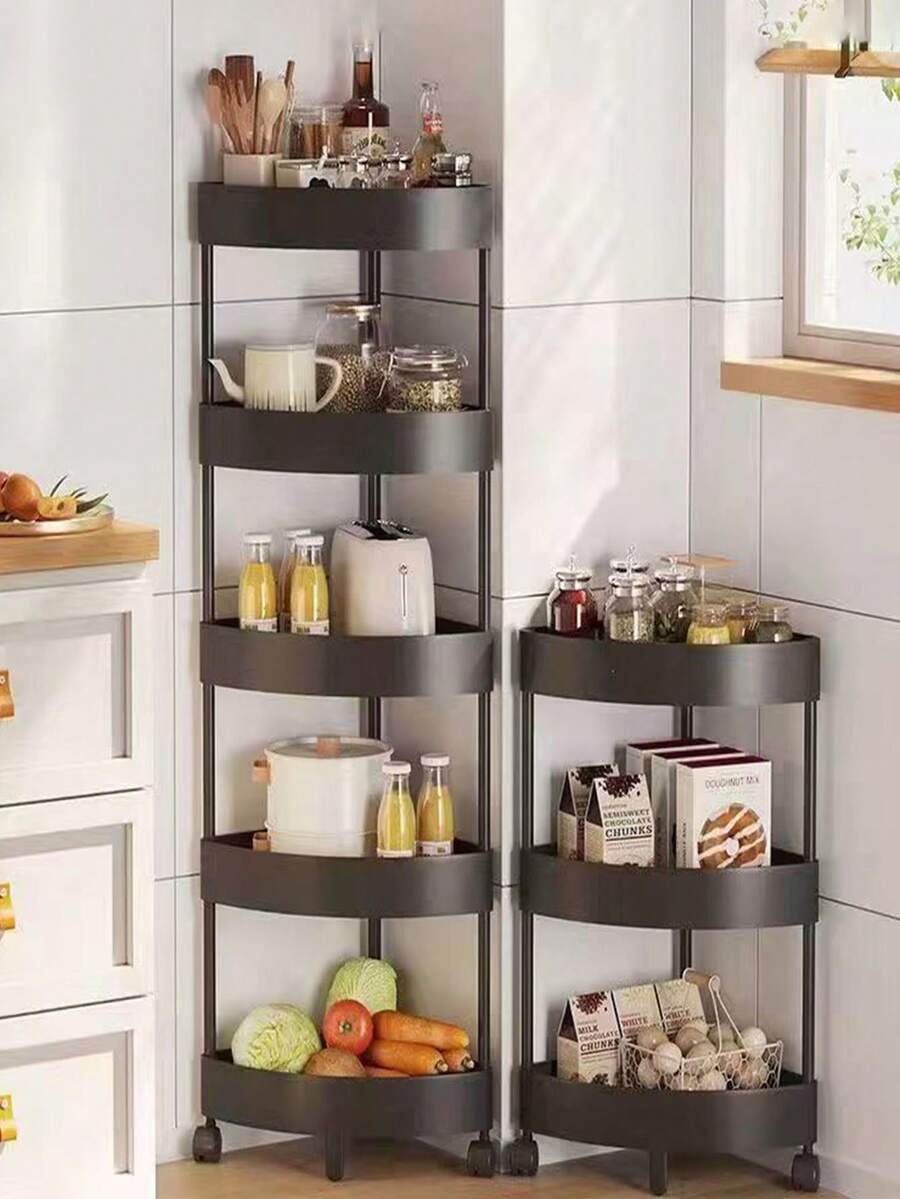 1个3/4/5层转角浴室置物架，大容量储物架，适用于浴室、阳台、厨房、客厅、玄关、酒店、卧室，是馈赠亲友的浴室配件佳品。