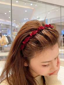 1/2件装编织分叉发箍，双层镂空发圈装饰，洗脸刘海发箍，发带，发箍，发圈发箍，礼品发饰头饰