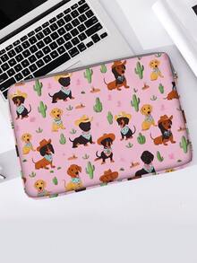 Dog Pattern Laptop Sleeve, Fabric Laptop Protective Case, Soft Laptop Bag, Soft Laptop Protective Shell, Laptop Computer Protective Cover, Flat Pouch, Laptop Zipper Bag, Computer Protective Cover, School & Business Office Supplies, Back To School Special - Multicolor - View 8
