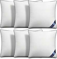 Utopia Bedding Throw Pillow Inserts (Pack Of 6, White), 16 X 16 Inches Decorative Indoor Pillows For Sofa, Bed, Couch, Cushion Sham Stuffer - ColorE - 查看 1