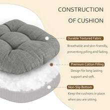 Chair Cushions For Dining Chairs Set Of 4 Office Chair Cushion 18x18x3 Inches Kitchen Chair Pads Soft And Comfortable Seat Cushion With Ties And Non Slip Backing Black - Light Grey - View 4