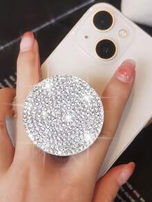 1pc Diamond Glitter Air Cushion Phone Grip Holder, 3-Speed Adjustable Foldable Slouchy Stand, Suitable For IPhone & Android, Birthday Gift For Family And Friends, Summer Bathroom Kitchen Gift - Multicolor - View 5