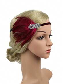 1Pc Women Flapper Feather Headband For 1920s Theme Party Gatsby Headpiece For 20S Party