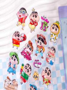 1pc Random 3D Embossed Sticker, Cute 3D Stereoscopic Resin Crayon Shin-Chan Sticker, Notebook Sticker, Suitable For Decorating Phone, Laptop, Luggage, Cup, Skateboard, Notebook And Guitar. Ideal For Daily Use, Children's Birthday Gifts, Back To School Supplies.