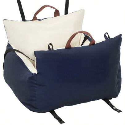 Dog Car Seat, 2 Straps, Washable Covers, For Pets Under 5 Kg, Blue