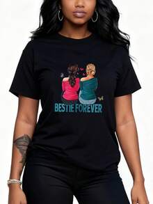 Playera estampada nueva 2026, fabricada con algodón 100% puro, tejido suave y transpirable. Diseño unisex para hombre y mujer, cómoda para uso diario y diferentes ocasiones. - Negro 3 - Ver 3
