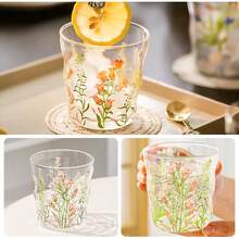 Taza de café y té,Taza de zumo,cristal borosilicato con bonito estampado de flores,Resistente al calor y al frío,Regalo para cumpleaños Navidad (campanadas) - campanadas - Ver 8