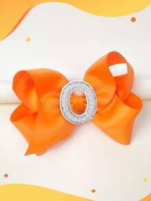 1pc 5 Inch 26 Letters A-Z Pearl Letters Personalized Back To School Ponytail Girl Hair Bow Teenagers Girl Hair Bows With Clips For Festivals Party School Girls Graduation Season Hairgrips For First Day Of School Classroom Girls Students,Teenagers Hair Accessories - 橘色 - 查看 16