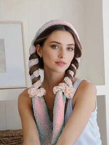 1支超长1.6米免加热卷发棒，带弹力带 - 无需加热，可隔夜/短期卷发，打造蓬松波浪和纹理发型，适合敏感头皮和所有发质 - 彩色 - 查看 5