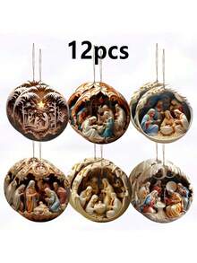 12 Piece Wooden Nativity Scene Decoration Set - Perfect For Home, Holiday Decoration, Holiday Gifts