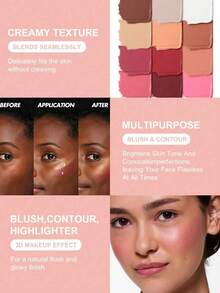 12-Color Concealer, Blush Concealer Dual-Use New Inner Material Upgrade, One-Touch Color, Waterproof And Long-Lasting, Also A Perfect Gift For Valentine's Day - Nhiều màu #3 - Xem 3