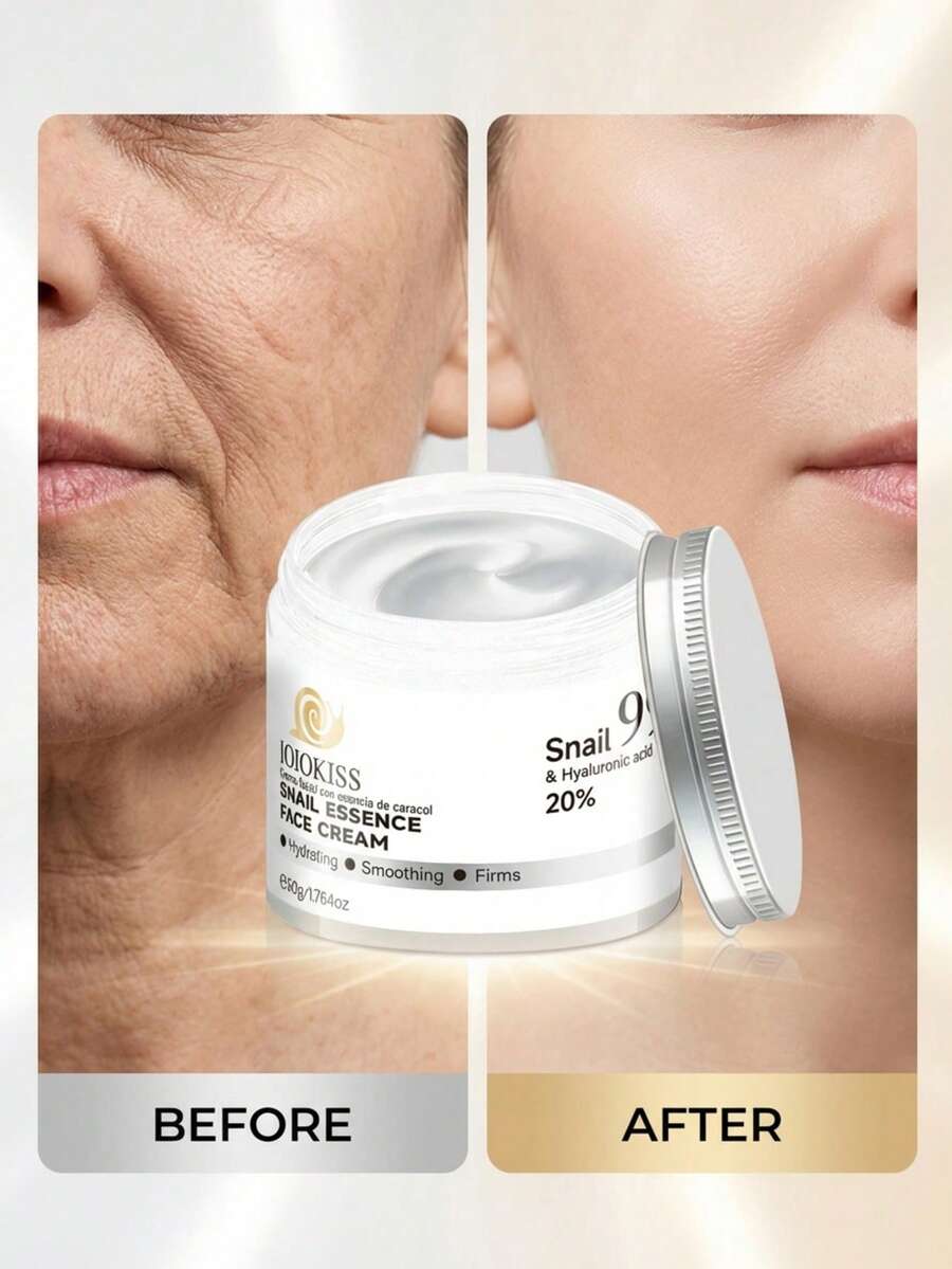 IOIOKISS 蜗牛精华修护霜 - 高效保湿，蕴含20%玻尿酸，有效改善暗沉、粗糙，紧致肌肤轮廓，抚平皱纹，舒缓敏感，滋养肌肤，锁住水分，蜗牛胶原蛋白精华霜，适合所有肤质，女士护肤好礼，50克 - 白色 - 查看 1