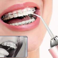 Electric Water Flosser Cordless For Teeth 3 Modes 4 Jet Tips Cleaning And Flossing Water Dental Portable Floss Irrigator Oral Water Flossed Rechargeable Tonsil Stone Travel Adults - 粉色 - 查看 2
