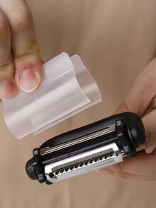 1pc 3-In-1 Rotary Peeler, One-Click Switch Between Flat Blade/Serrated Blade/Julienne Slicer, Ergonomic Stainless Steel Multifunctional Fruit & Vegetable Peeler, And Easy To Use For Soft And Hard Produce, Creative Kitchen Tool - Multicolor - View 8