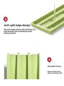 1件装窄缝锅盖收纳垫 厨房台面炉灶锅铲砧板 多功能收纳架垫 防滑沥水垫 - 彩色 - 查看 7