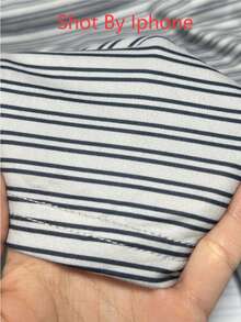 Women's Comfortable Regular Length Striped Knit Long Sleeve Crew Neck T-Shirt With Cinched Hem Detail