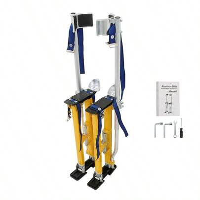 Drywall Stilts Adjustable 24" - 40" Aluminum Alloy Construction Tool Yellow