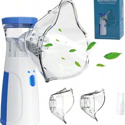 Nebulizador Respirador Inhalador de Vapor de Niebla Fría, Mini Kit de Nebulizador Portátil Silencioso Ultrasónico Ideal para viajes y uso doméstico