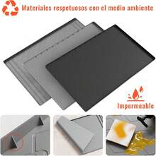 Tapete Escurridor de Trastes para Fregadero de Cocina, Alfombrilla Impermeable de Silicona, Protector para Gabinete y Mueble, Accesorios Prácticos para Cocina y Baño (Negro, 86*56cm)