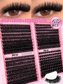 MEM 640/300pcs D-Curl Fluffy Eyelash Extensions Kit, High Capacity DIY Lash Extension Set, Suitable For Beginners, Long-Lasting And Durable, Mixed Single Lash Styles, DIY Lash Extension At Home For Charming Big Eyes Makeup. Large Capacity Lash Set, Convenient For Travel, Daily Wear (Suitable For Beginners), Weddings, Dates, Parties, Holidays, Especially Suitable As Christmas/Halloween/Holiday Gifts. - D - Xem 5