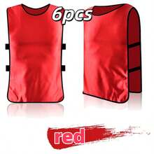 6pcs Basketball/Football Training Jerseys, Match Uniforms, Team Wear, Sports Tops, Promotional Vests With Numbers, Suitable For Kids & Adults/Football Bibs/Fighting Vests/Basketball Jerseys/Casual Company Team Building, Banquet/Christmas, Halloween, Thanksgiving/Sanitation Worker Uniforms/Youth Spring Tour Jerseys
