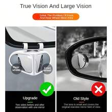 Blind Spot Mirrors, Oval Blind Spot Mirrors, 360° Rotatable, Ultra-Clear Lens, Car Rearview Mirror, Front And Rear Wide Field, Flat Design, Suitable For Trucks, Suvs And Cars - A - View 4