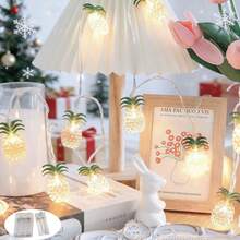 1 Pc 3 M 20 LED Yellow Pineapple Lantern String Creative Fruit Light String Indoor Decorative Lights For Living Room Balcony Bedroom Party Holiday Decoration Use(Battery Powered - Excluding Battery)
