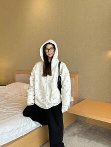 Women Sweatshirts - Flower Gray - View 4