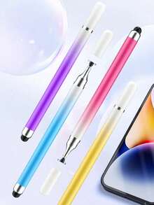 Stylo-stylet silicone haute précision à pointe ronde 2-en-1, compatible avec les tablettes Apple iPad, pour le dessin, le gribouillage, l'écriture - Multicolore - Voir 3