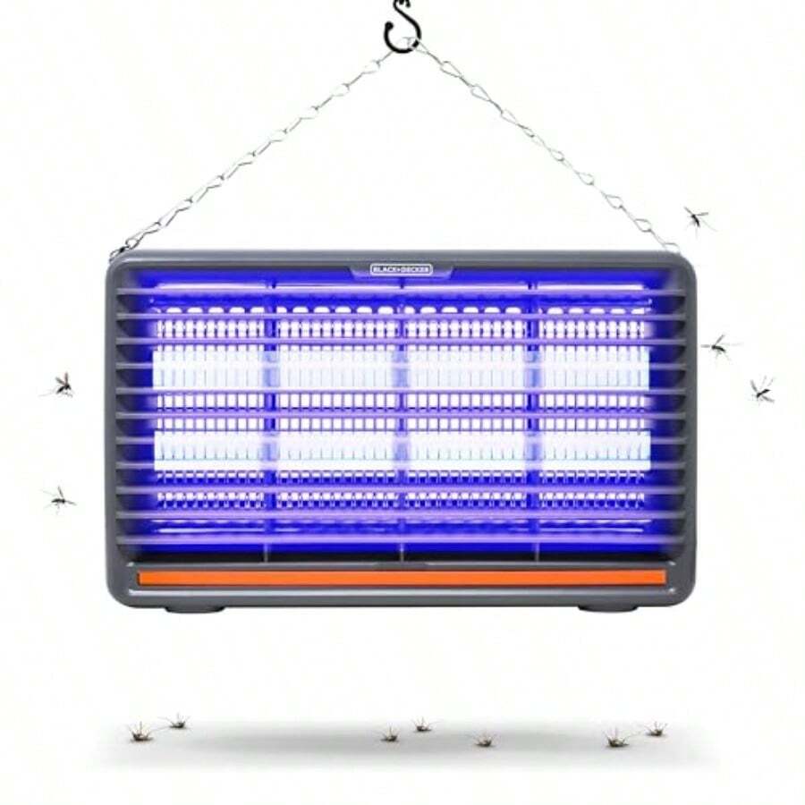 BLACK+DECKER Exterminador Eléctrico BDXBZMTMK9 Tipo Zapper con Luz para Interiores Trampa Potente Mata Mosquitos y Moscas Eliminador Silencioso de Plagas para Cocina y Dormitorio - Gris - Ver 1