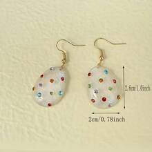 1 Pair Easter Egg Drop Earrings, Cute Bow Tie Colorful Rhinestone Resin Egg Shaped Earrings For Women, Holiday Party Daily Wear Spring Fashion Jewelry Gift - Multicolor - View 13