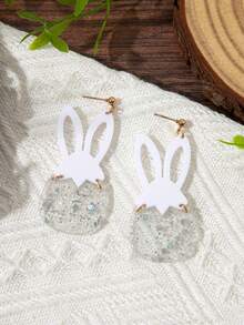 1 Pair Of Acrylic Easter Cute Rabbit, Egg And Chicken Earrings, Suitable For Ladies To Wear At Holiday Parties And As Holiday Gifts - Multicolor 2 - View 7