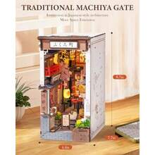 Book Nook Kit Sakura Wine Alley 3D Wooden Puzzle Booknook For Bookshelf Decor Japanese-Inspired Sakura Theme Creative DIY Miniature Dollhouse Kit Crafts Gifts For Adults Teens And Book Lovers - 白色和粉紅色 - 查看 2