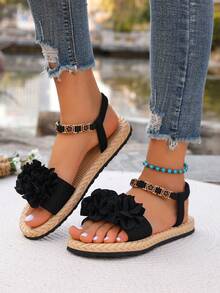 New Bohemian Bowknot Design Fashion Versatile Cute 1 Pair Lovely Butterfly Bohemian White/Pink Teenage Girls Summer 2026 New Bohemian Sandals