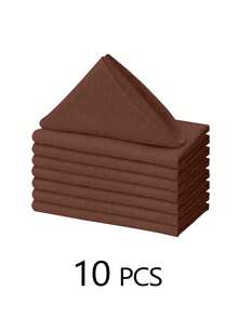 6/10/12/24/50pcs Brown Cloth Napkins Dinner Napkins Bulk 14*14/17*17/20*20 Inch Washable 100% Polyester Fabric Cloth Table Napkins With Stitched Edges Ideal For Hotel Restaurant, Holiday Parties Wedding - Brown - View 10