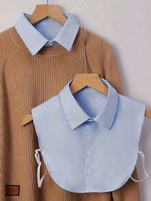 Chic Detachable Striped Collar Vest For Women - Pointed Lapel, Anti-Slip Design, Versatile Decor, Perfect For All Seasons, Machine Washable Polyester Knit With Built-In Chest Pad For Dress For Christmas Decor - Nhiều màu - Xem 12