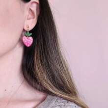 1/2/3/8Pcs Kawaii Strawberry & Heart Polymer Clay Cutters & Molds – Sweet Dessert Theme Craft Tools For DIY Earrings Jewelry Charms & Valentine Handmade Accessories - Pink - View 7