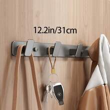 1pc Aluminum 4-Hook Coat Rack, Storage Hooks, Wall-Mounted Storage Hooks, Retro Style Coat/Key Hooks (White/Grey, 1/3/4/5/6 Hooks), Suitable For Bathroom, Kitchen And Entryway, Bathroom Decor And Accessories, Coat Rack, Aluminum 4-Hook Coat Rack, Wall-Mounted Storage Hooks, Retro Style Coat/Key Hooks, Suitable For Bathroom, Kitchen And Entryway (Black, 3/4/5/6 Hooks) - Multicolor - View 27