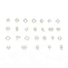 1 pieza Pulsera con colgante inicial clásico de acero inoxidable plateado con cadena de labios para hombres - Plateado - Ver 4