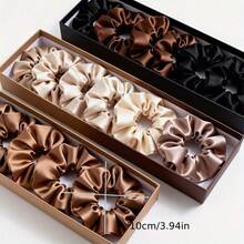 28pcs Satin Hair Scrunchies Set - Neutral Mocha Color Hair Ties | Black, Mocha Brown, Beige And Earth Tone Colors | Multipurpose Hair Accessories For Women ,Ponytail Holders ,Hair Elastics ,Hair Rope Elastic Band - Multicolor - View 5