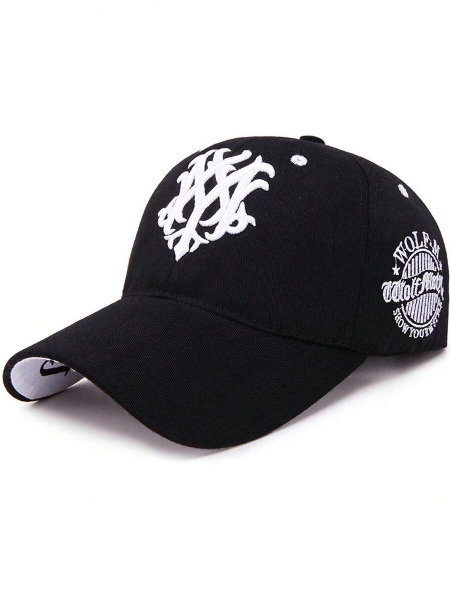 Gorras béisbol con estampado de totem unisex, casuales para moda y deporte, estilo coreano para exterior, protección solar - En blanco y negro - Ver 1