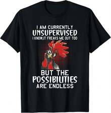 I Am Currently Unsupervised - Funny Sayings T-Shirt Small, Men's Tee - Ultra-Soft & Breathable, Daily/Active Staple - 黑色 - 查看 1