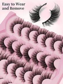 14 Pairs D-Curl Soft Fluffy Full Strip Lashes, Reusable & Beginner-Friendly, Easy-To-Apply For Daily & Glam Eye Looks, High-Quality Eyelash Set, Valentine's Day Gift, Cute Small Gift For Women, Travel Essential Easy To Carry