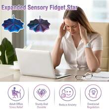 This 3D Printed Star-Shaped Toy Features A Polygonal Design That Allows It To Rotate. It Can Serve As A Vibrant Desktop Decoration And Also Has A Stress-Relieving Function, Suitable For Adult Use. This Unique Spinning Top Can Be Given As A Gift. - Multicolor - View 6