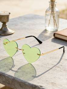 1副时尚心形无框眼镜（女士款） - 彩色 - 查看 9
