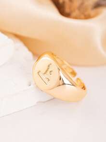 1枚定制儿童阿拉伯字母戒指，精致个性化礼物