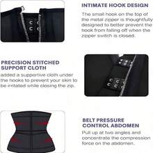 Women's Reversible Waist Trainer Belt, Zippered Tummy Control Body Shaper, Sports Compression Waist Cincher For Workout, Gym, Walking, Fitness, Daily Wear & Waist Support, Multiple Sizes - Black - View 7